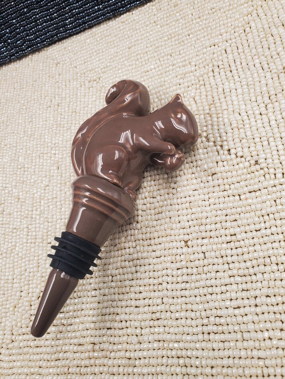 Ceramic Squirrel Figurine Bottle Stopper for Wine or Cruets (C20)